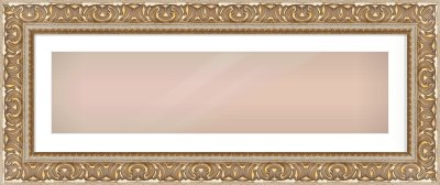 Silver / Gold Reverse Frame for 40 × 10in artwork, with Smooth White Single Mount