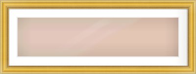 Gold Spoon Frame for 40 × 10in artwork, with Smooth White Single Mount