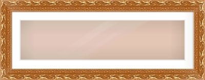 Gold Spoon Frame for 40 × 10in artwork, with Smooth White Single Mount