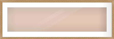 Oak Effect Flat Frame for 40 × 10in artwork, with Smooth White Single Mount