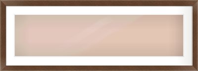 Brown Flat Frame for 40 × 10in artwork, with Smooth White Single Mount