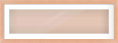 Oak Effect Flat Frame for 40 × 10in artwork, with Smooth White Single Mount