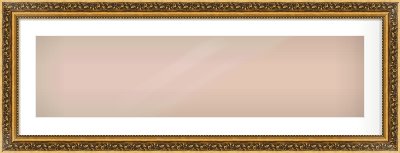Gold Spoon Frame for 40 × 10in artwork, with Smooth White Single Mount