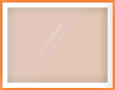 Orange Paint Flat Frame for 40 × 30in artwork, with Smooth White Single Mount