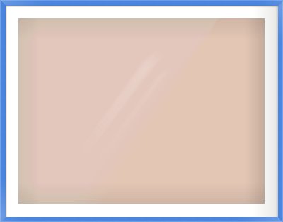Light Blue Paint Flat Frame for 40 × 30in artwork, with Smooth White Single Mount