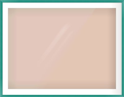 Green Paint Flat Frame for 40 × 30in artwork, with Smooth White Single Mount