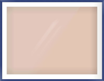 Blue Paint Flat Frame for 40 × 30in artwork, with Smooth White Single Mount