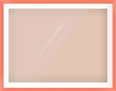 Orange Paint Flat Frame for 40 × 30in artwork, with Smooth White Single Mount
