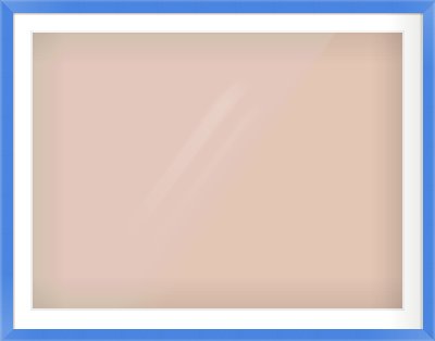 Light Blue Paint Flat Frame for 40 × 30in artwork, with Smooth White Single Mount