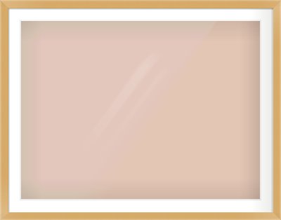 Matte Gold Flat Frame for 40 × 30in artwork, with Smooth White Single Mount