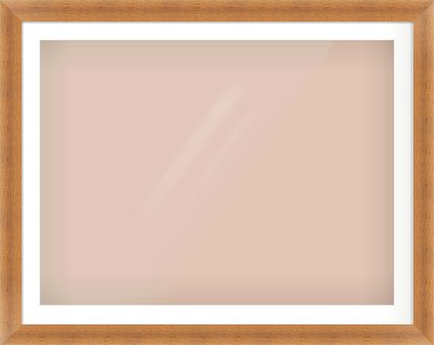 Antique Pine Flat Frame for 40 × 30in artwork, with Smooth White Single Mount