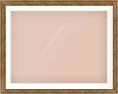Characteristic Brown Flat Frame for 40 × 30in artwork, with Smooth White Single Mount