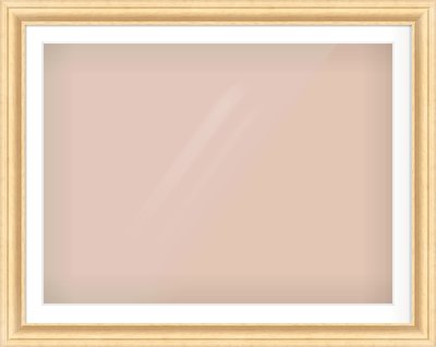 Natural Wood Scoop Frame for 40 × 30in artwork, with Smooth White Single Mount
