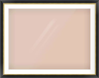 Black/Gold Reverse Frame for 40 × 30in artwork, with Smooth White Single Mount