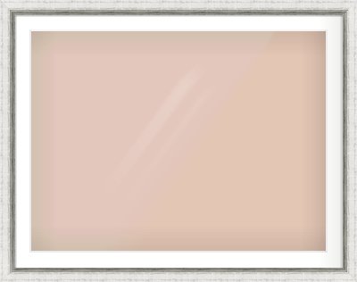 Silver Reverse Frame for 40 × 30in artwork, with Smooth White Single Mount