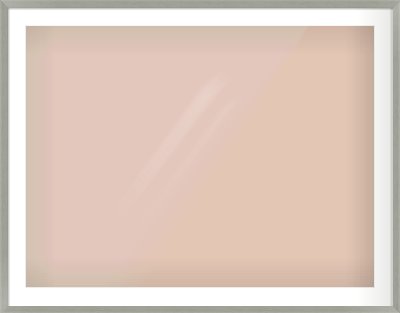 Pale Grey Flat Frame for 40 × 30in artwork, with Smooth White Single Mount