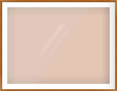 Natural Wood Flat Frame for 40 × 30in artwork, with Smooth White Single Mount