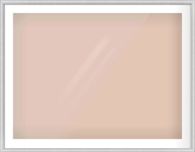 Silver Cushion Frame for 40 × 30in artwork, with Smooth White Single Mount