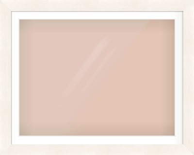 Ivory Driftwood Flat Frame for 40 × 30in artwork, with Smooth White Single Mount