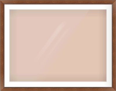 Brown Flat Frame for 40 × 30in artwork, with Smooth White Single Mount