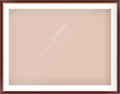 Brown Reverse Frame for 40 × 30in artwork, with Smooth White Single Mount