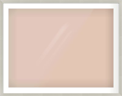 Grey Flat Frame for 40 × 30in artwork, with Smooth White Single Mount