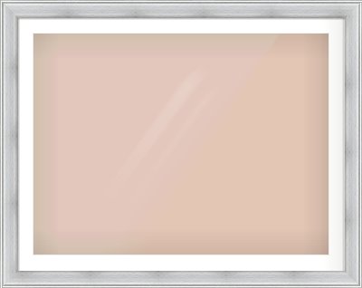 Brushed Silver Cushion Frame for 40 × 30in artwork, with Smooth White Single Mount