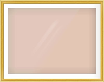 Gold Cushion Frame for 40 × 30in artwork, with Smooth White Single Mount