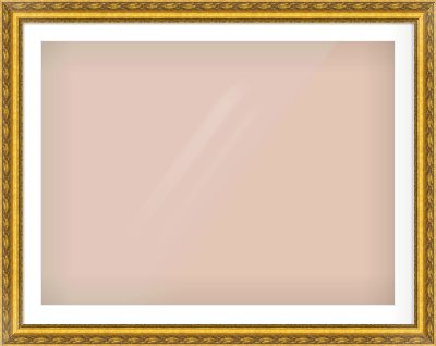 Gold Spoon Frame for 40 × 30in artwork, with Smooth White Single Mount