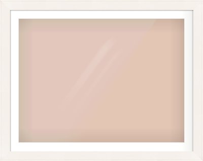 Ivory Flat Frame for 40 × 30in artwork, with Smooth White Single Mount