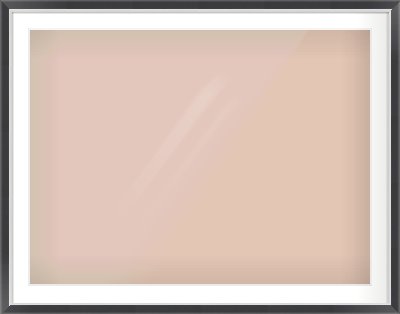 Black/Silver Flat Frame for 40 × 30in artwork, with Smooth White Single Mount
