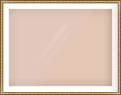 Gold Spoon Frame for 40 × 30in artwork, with Smooth White Single Mount