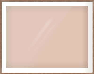 Walnut Flat Frame for 40 × 30in artwork, with Smooth White Single Mount