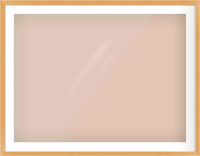 Oak Veneer Flat Frame for 40 × 30in artwork, with Smooth White Single Mount