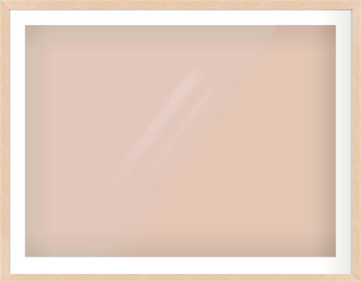 Light Oak Veneer Flat Frame for 40 × 30in artwork, with Smooth White Single Mount