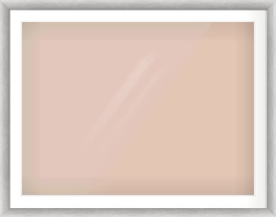 Silver Cushion Frame for 40 × 30in artwork, with Smooth White Single Mount