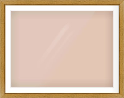 Gold Flat Frame for 40 × 30in artwork, with Smooth White Single Mount