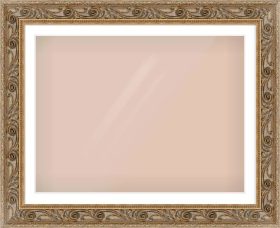 Gold Spoon Frame for 40 × 30in artwork, with Smooth White Single Mount