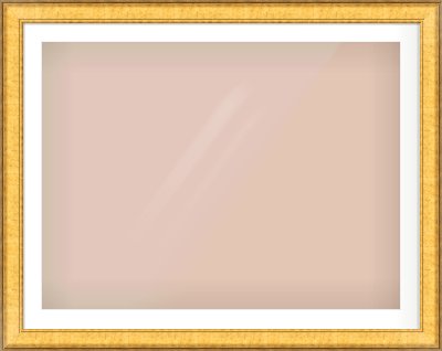 Gold Flat Frame for 40 × 30in artwork, with Smooth White Single Mount