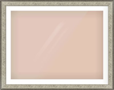 Silver Flat Frame for 40 × 30in artwork, with Smooth White Single Mount