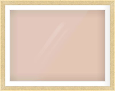 Gold Flat Frame for 40 × 30in artwork, with Smooth White Single Mount