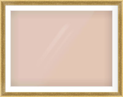Gold Flat Frame for 40 × 30in artwork, with Smooth White Single Mount