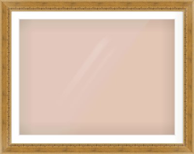 Gold Reverse Frame for 40 × 30in artwork, with Smooth White Single Mount