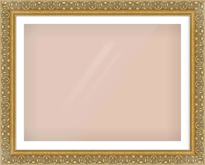 Gold Reverse Frame for 40 × 30in artwork, with Smooth White Single Mount