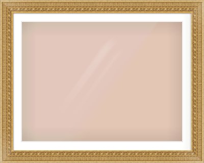 Gold Reverse Frame for 40 × 30in artwork, with Smooth White Single Mount