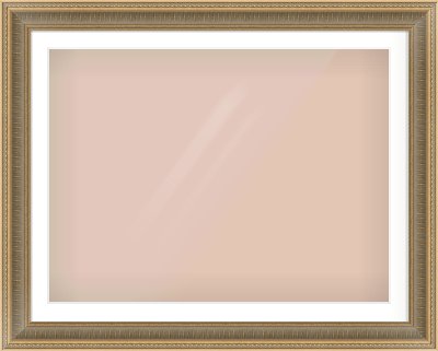 Gold Spoon Frame for 40 × 30in artwork, with Smooth White Single Mount