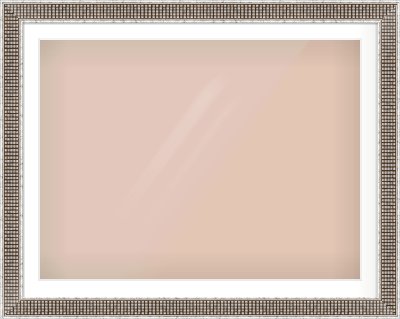 Silver Flat Frame for 40 × 30in artwork, with Smooth White Single Mount