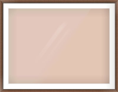 Brown Flat Frame for 40 × 30in artwork, with Smooth White Single Mount