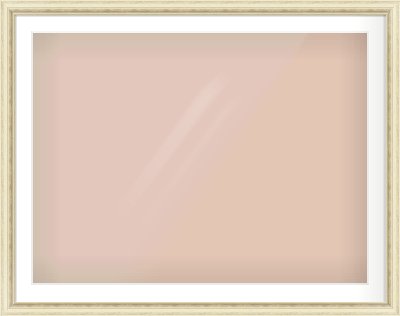 Ivory Distressed Frame for 40 × 30in artwork, with Smooth White Single Mount