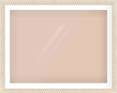 Off White & Gold Dome Frame for 40 × 30in artwork, with Smooth White Single Mount